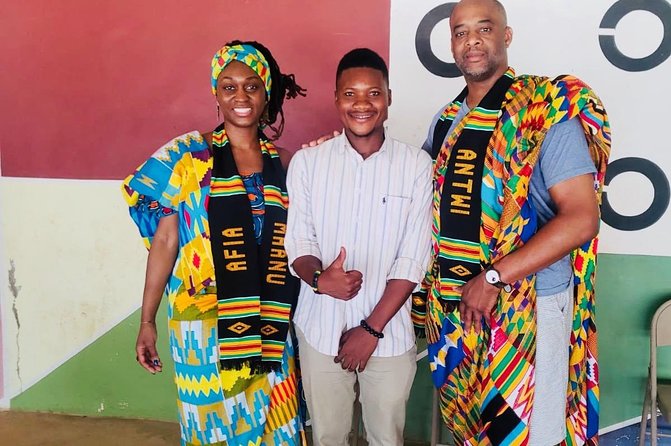 Traditional naming ceremony For African Diasporas in Kumasi - Kente weaving in a working village setting